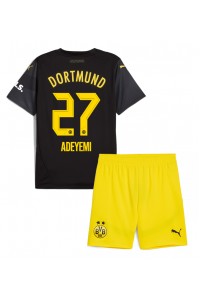 Borussia Dortmund Karim Adeyemi #27 Jalkapallovaatteet Lasten Vieraspeliasu 2024-25 Lyhythihainen (+ Lyhyet housut)